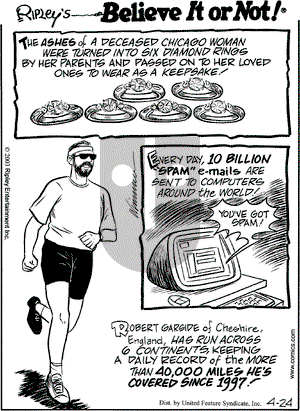 Ripley's Believe It or Not on Thursday April 24, 2003 Comic Strip