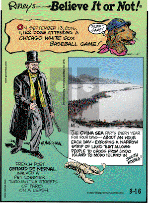 Ripley's Believe It or Not on Thursday March 16, 2017 Comic Strip