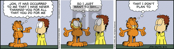 Garfield on Monday August 3, 2015 Comic Strip