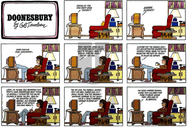 Doonesbury on Sunday January 10, 1982 Comic Strip