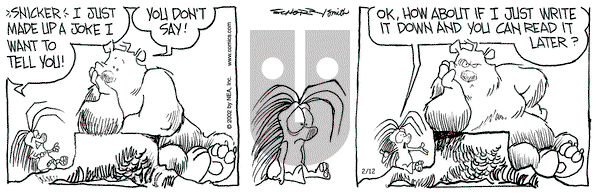 The Grizzwells on Tuesday February 12, 2002 Comic Strip