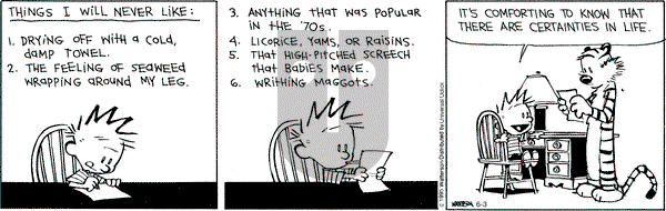 Calvin and Hobbes on Wednesday June 3, 2015 Comic Strip