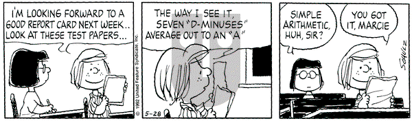 Peanuts on Thursday May 28, 1992 Comic Strip