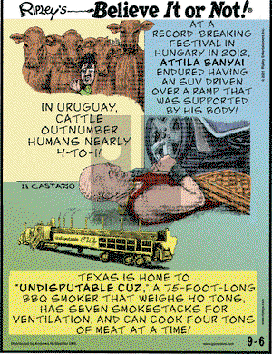 Ripley's Believe It or Not on Monday September 6, 2021 Comic Strip