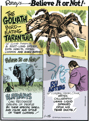 Ripley's Believe It or Not on Saturday April 25, 2009 Comic Strip