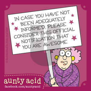 Aunty Acid on Wednesday October 4, 2017 Comic Strip