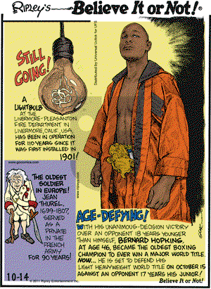 Ripley's Believe It or Not on Friday October 14, 2011 Comic Strip