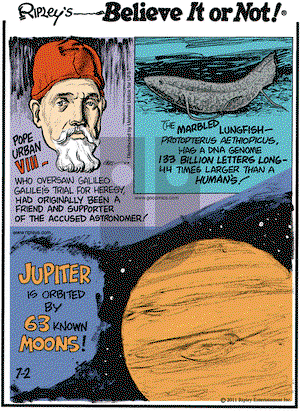 Ripley's Believe It or Not on Saturday July 2, 2011 Comic Strip