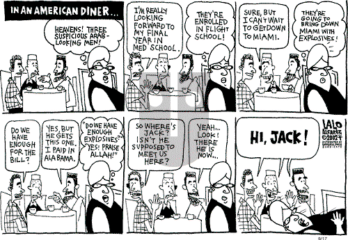 Lalo Alcaraz on Tuesday September 17, 2002 Comic Strip
