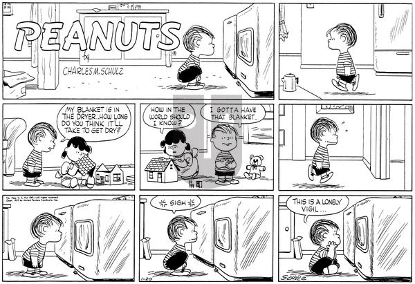 Peanuts on Sunday January 20, 1957 Comic Strip