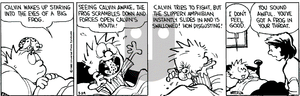 Calvin and Hobbes - Tuesday March 29, 1988 Comic Strip