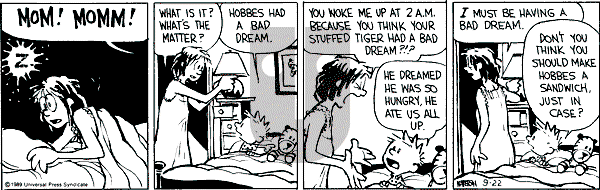 Calvin and Hobbes - Friday September 22, 1989 Comic Strip