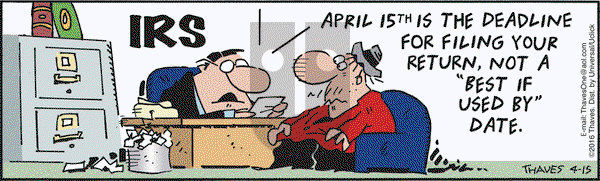 Frank and Ernest on Friday April 15, 2016 Comic Strip