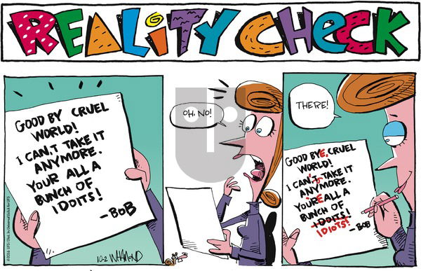 Reality Check on Sunday October 2, 2016 Comic Strip