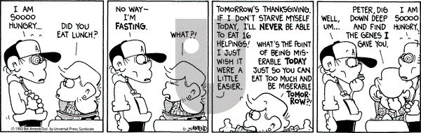 FoxTrot on Wednesday November 24, 1993 Comic Strip