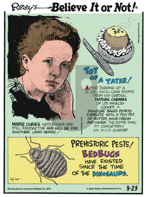 Ripley's Believe It or Not on Wednesday September 23, 2020 Comic Strip