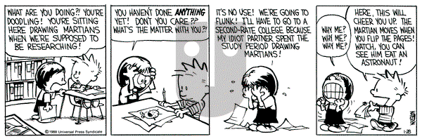 Calvin and Hobbes on Thursday January 28, 1988 Comic Strip