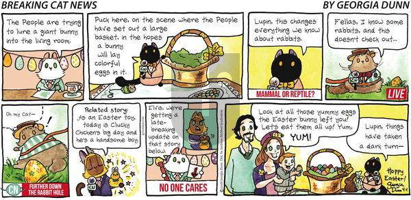 Breaking Cat News on Sunday April 1, 2018 Comic Strip