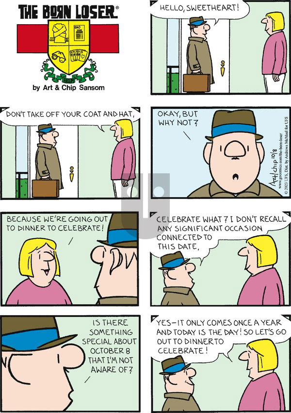 The Born Loser on Sunday October 8, 2023 Comic Strip