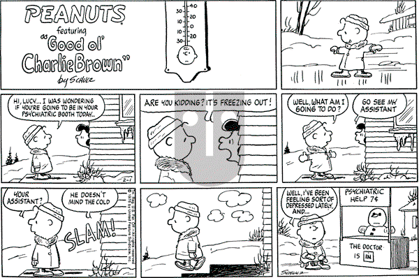 Peanuts - Sunday February 1, 1976 Comic Strip