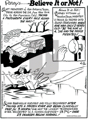 Ripley's Believe It or Not on Wednesday April 12, 2000 Comic Strip