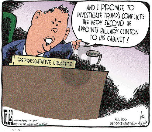 Tom Toles on Thursday December 1, 2016 Comic Strip