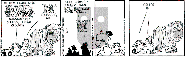 Over the Hedge on Tuesday May 14, 2002 Comic Strip