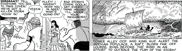 Alley Oop on Friday April 9, 1999 Comic Strip