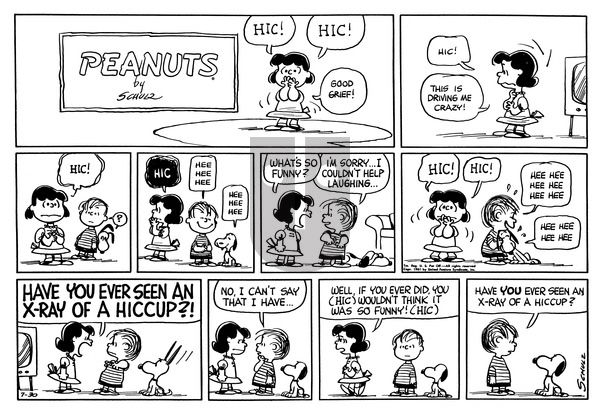 Peanuts on Sunday July 30, 1961 Comic Strip