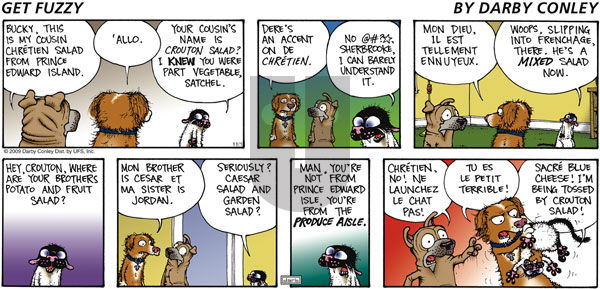 Get Fuzzy on Sunday November 1, 2009 Comic Strip
