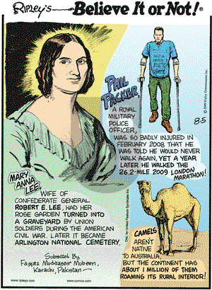 Ripley's Believe It or Not on Wednesday August 5, 2009 Comic Strip