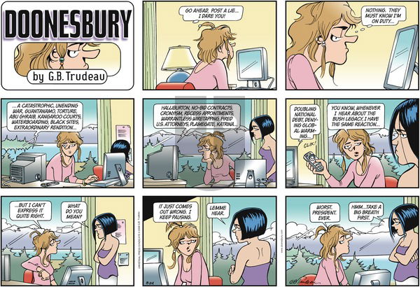 Doonesbury on Sunday August 24, 2008 Comic Strip