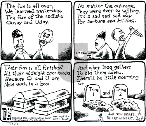 Tom Toles on Thursday July 24, 2003 Comic Strip