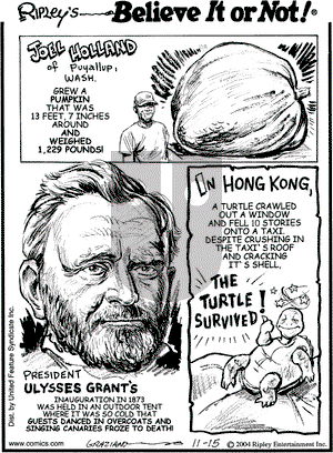 Ripley's Believe It or Not on Monday November 15, 2004 Comic Strip