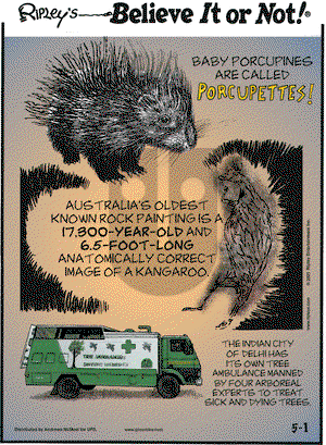 Ripley's Believe It or Not on Saturday May 1, 2021 Comic Strip