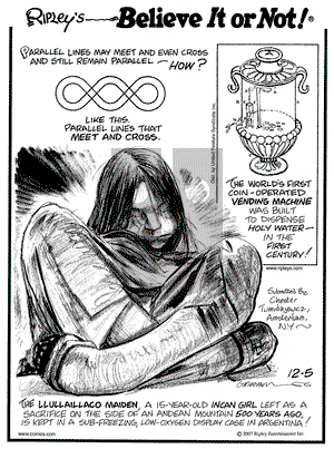 Ripley's Believe It or Not on Wednesday December 5, 2007 Comic Strip