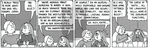 Cathy Classics on Saturday February 18, 1995 Comic Strip