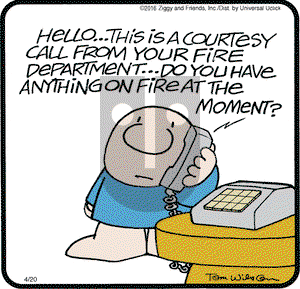 Ziggy on Wednesday April 20, 2016 Comic Strip