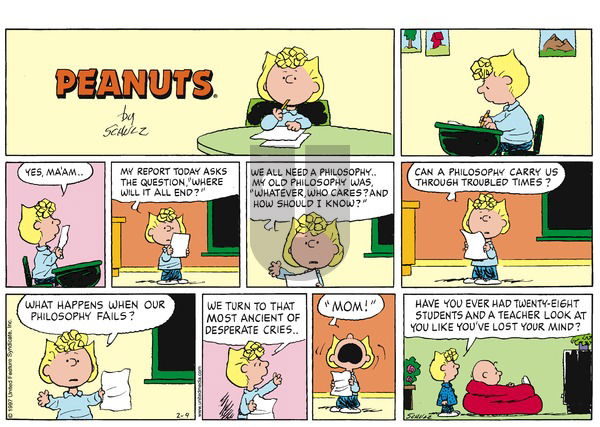Peanuts on Sunday February 9, 1997 Comic Strip