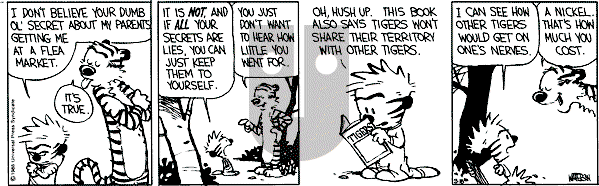 Calvin and Hobbes - Friday March 18, 1988 Comic Strip