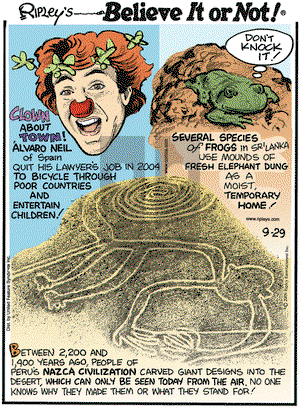 Ripley's Believe It or Not on Tuesday September 29, 2009 Comic Strip