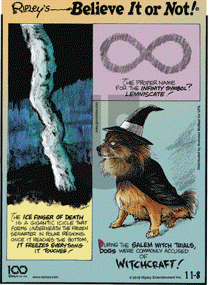 Ripley's Believe It or Not on Friday November 8, 2019 Comic Strip