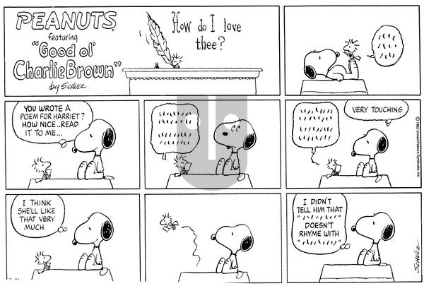 Peanuts on Sunday February 21, 1982 Comic Strip