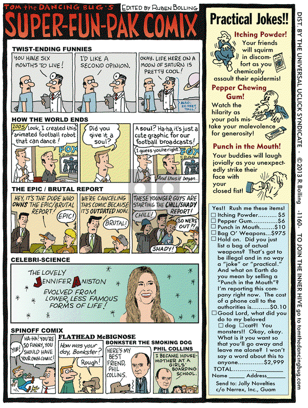 Tom the Dancing Bug on Friday October 25, 2013 Comic Strip