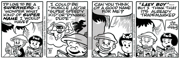 Nancy on Wednesday July 30, 2003 Comic Strip