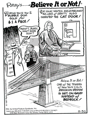 Ripley's Believe It or Not on Friday May 30, 1997 Comic Strip