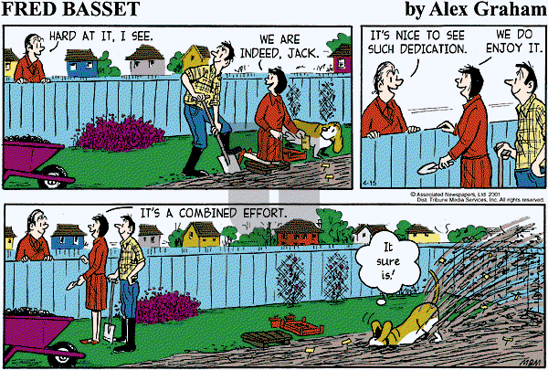Fred Basset on Sunday April 15, 2001 Comic Strip