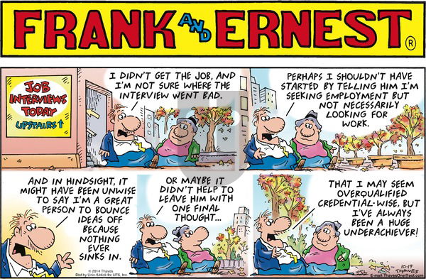Frank and Ernest on Sunday October 19, 2014 Comic Strip
