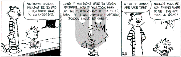 Calvin and Hobbes on Wednesday October 29, 2025 Comic Strip