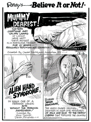 Ripley's Believe It or Not on Thursday December 6, 2007 Comic Strip